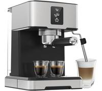 Compact 3-in-1 Coffee Machine - 20Bar Pressure for Café-Style Espresso, Latte & Cappuccino in 2 Mins | 15-Second Heat-Up, 1.5L Removable Tank | Perfect for Small Kitchens & First-Time Users (Silver)