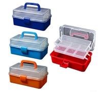 Compact 3 Layer Storage Box for Fishing Tackle, Jewelry, and Small Tool Organization (d)
