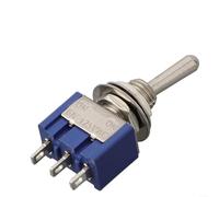 Compact 3-Pin 2-Way Switch for Electric Guitar Repair(Blue) | Metal construction, 2-way ON-ON action, 3-pin design, blue/red colors, for ideal for electric guitars