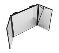 Compact 3-Way Folding Mirror With Full 360-Degree View, Great For Shaving, Haircut And Makeup Touch-Ups, Sturdy Material For Long-Term Use, Gifts For Men And Women(Is black)