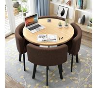 Compact 31.5" Modern Round Dining Table Set with 4 Chairs - Ideal for Small Offices Conference Rooms Kitchens and Living Room Lounges