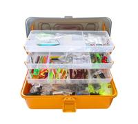 Compact 36x20x20cm Fishing Carrier with 547 Pcs Gear and Removable Compartments Portable Fishing Equipment Planner