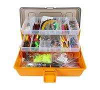Compact 36x20x20cm Fishing Carrier with 547 Pcs Gear and Removable Compartments Portable Fishing Equipment Planner