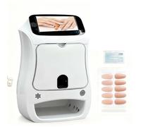 Compact 3D Nail Art Printer Machine Kit with Wireless Connectivity, 5 Inch Touch Screen, 2400DPI High Resolution Mobile Nail Printer for Salon Style Nails at Home and Professional Use(Machine)
