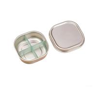 Compact 4/6 Section Pill Case Made of Rustproof Metal for Daily or Travel Use Holds Pills Vitamins and Small Essentials Secure Snap Closure (B)