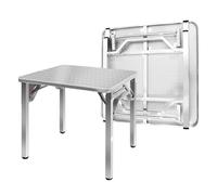 Compact 4-in-1 Folding Table for Dining, Kitchen, Camping & Counter, Stainless Steel Legs, Space-Saving Design (70x70x55cm/27x27x21in)