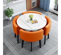 Compact 4-Piece Dining Set Round Table with Chairs Perfect for Small Kitchens and Cozy Spaces Modern Design Space-Saving Furniture for Dining Room