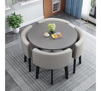 Compact 4-Piece Dining Set Round Table with Chairs Perfect for Small Kitchens and Cozy Spaces Modern Design Space-Saving Furniture Ideal for Apartments