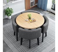 Compact 4-Piece Dining Set Round Table with Chairs Perfect for Small Kitchens and Cozy Spaces Modern Design Space-Saving Furniture Ideal for Apartments