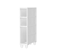 Compact 4-Tier Bathroom Storage Cabinet Independent with Plastic Drawers & Wheels Small Vanity nizer for Limited Spaces 14 cm Wide Space-Saving Solution