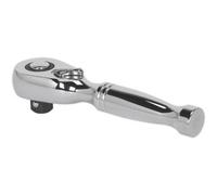 Compact 48-Tooth Pear-Head Ratchet Wrench - 3/8 Inch Drive With Flip Reverse