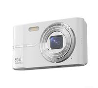 Compact 4K Digital Camera HD Selfie Camera with 16X Digital Zoom Anti Shake Portable Type C Charging for Images (White)