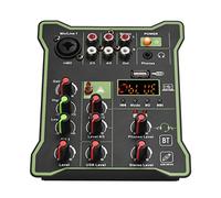 Compact 5-Channel Audio Mixer Sound Mixing Console with Phantom Power, USB Interface and BT Function for DJ Recording Live Broadcast Karaoke with MP3 Input, Made of Metal Shell,