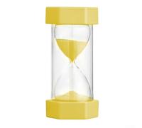 Compact 5 Minute Sand Timer Hourglass with Hexagon Covers for Stability and Accurate Time Measurement (Yellow 5 Minute)