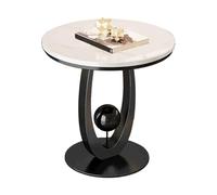 Compact 55cm Round Side Table - Lightweight Rocking Bed Tray for Living Room & Bedroom Space-Saving Design Easy Assembly Ideal for Small Spaces (Black 40 * 55cm)