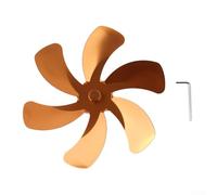 Compact 6 Blade Heat Powered Fan for Wood Stoves, Enhances Airflow and Reduces Fuel Usage (Gold)