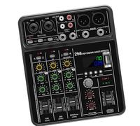 Compact 6-channel sound mixer with 48VPHANTOM power studio impact multiple modes for podcast and stage display