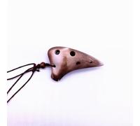 Compact 6 Holes Ceramic Ocarina in Soprano C Key Perfect for Music Exploration (Khaki)