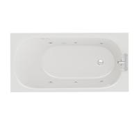 Compact 6 Jet Chrome Flat Jet Single Ended Whirlpool Bath | White | Acrylic | 1400mm x 700mm
