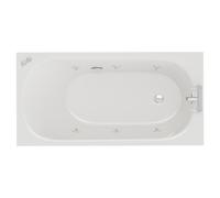 Compact 6 Jet Chrome V-Tec Single Ended Whirlpool Bath | White | Acrylic | 1400mm x 700mm