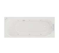 Compact 6 Jet Chrome V-Tec Single Ended Whirlpool Bath | White | Acrylic | 1600mm x 700mm