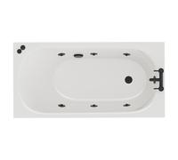 Compact 6 Jet Matt Black V-Tec Single Ended Whirlpool Bath | White | Acrylic | 1400mm x 700mm