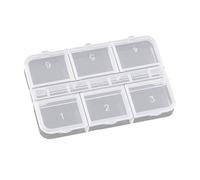 Compact 6 Section Organizers for Nails Art Equipment Small Object Storage Home Office Use Thin Portable Craft Storage Container