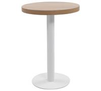 Compact 60cm Light Brown MDF Bistro Table - Space-Saving Kitchen & Dining Table for Small Spaces Modern Design for Dining Room Use