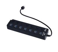 Compact 7 Port USB Data Hub Splitter with Individual Switch, Efficient Expansion for Laptop PC Mobile Devices, Compatible with Multiple Devices