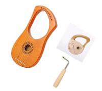 Compact 7-String Wood Harp, Easy Play Design with Natural Warm Tone, Ideal for Students & Family Travel Lyre Instrument