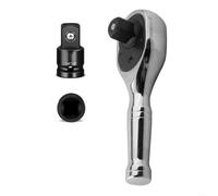 Compact 72 Tooth Ratchet Wrench Set In Silver With 1/4 And 3/8 Inch Drive Compatibility Built From Strong Chromium Vanadium Steel For Easy Use In Tight Spots During Auto Repair Tasks