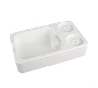 Compact ABS Espresso Knock Box with Tamper and Coffee Distributor Holders, Designed to Keep Coffee Accessories Organized and Brewing Area Clean (White)