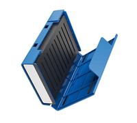 Compact ABS hard drive container holds 4" x 2.5" or 1" x 3.5" solid disc reinforced impact resistant cushion