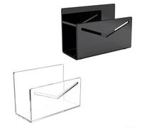 Compact Acrylic Letter Rack Mail Sorter with Anti Slip Pads, Transparent Envelope Organizer for Efficient Mail Management in Office and Home (black)