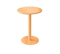 Compact Adjustable Bistro Table 39.9 cm Round Blue Metal Iron Design Dining Table for Pub Kitchen Living Room Small Spaces Apartment Furniture Height 56/61 cm