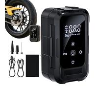Compact Air Pump - Tyre Inflator, Electric Pump Automatic Stop Digital Display for Car, Home, Travel, Motorcycle, Maintenance Garage Journeys, Long Distance