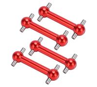 Compact Aluminum Dog Bone Drive Shaft Set for Tamiya TT01 TT02, Easy to Install, 4PCS Dog Bone Shaft for RC Car (Red)