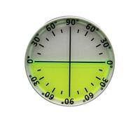 Compact Aluminum Level Tool - 60 mm × 10 mm Angle Clinometer with Glass Lens for Accurate Dual-Direction 0 to 90 Degree Readings (Silver and Green)