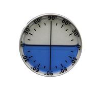 Compact Aluminum Level Tool - 60 mm × 10 mm Angle Clinometer with Glass Lens for Accurate Dual-Direction 0 to 90 Degree Readings (Silver and Blue)