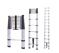 Compact Aluminum Telescoping Ladder - Adjustable 8m/7m/6.2m/5m/4m/3.8m/2m/1m Lightweight Extension Ladder for Home Rooftop RV Attic Indoor & Outdoor Use