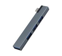 Compact Aluminum Type C to 4 Port USB Hub with 90 Degree for Laptop PC Laptop USB Expander