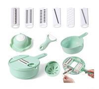 Compact and Efficient Vegetable Grater Slicer Cutter 12 Functions in 1(Green)