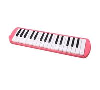 Compact and Exquisite 32-key Piano-style Melodica Music Education Instrument with White and Black Keys and Flexible Tube for Easy Playing (Pink)