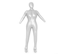 Compact and Inflatable Mannequin Dummy Torso, Silver PVC, Perfect for Retail Stores and Clothing Collections