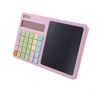 Compact and Lightweight 12 Digit Solar Calculator with LCD Writing Board, Suitable for Business Trips and Office Use (Purple)