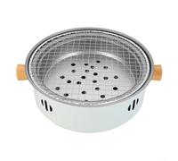 Compact and Portable 12 6 Inch Charcoal Grill with Removable Components and Detachable Tabletop, Built for Tailgate Parties and For Camping Adventures (White)