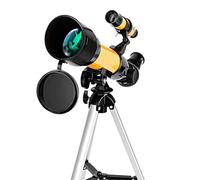 Compact and Portable, for Kids and Beginners,50mm Aperture Refractor Great Astronomy Gift for Kids to Explore Moon Space,Yellow