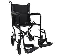 Compact Attendant Propelled Lightweight Aluminium Transit Wheelchair - Black