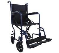 Compact Attendant Propelled Lightweight Aluminium Transit Wheelchair - Blue