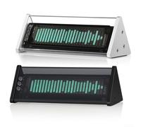 Compact Audio For Spectrum Analyzer with VFD Display 5.0 Dual AUX Inputs Real-Time Music Visualization and Clock Auto-Switch (Black)